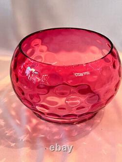 Cranberry Coin Dot Lamp Shade 4 3/4 Fitter Antique Fishbowl Gas Oil Lamp Shade