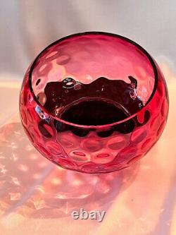 Cranberry Coin Dot Lamp Shade 4 3/4 Fitter Antique Fishbowl Gas Oil Lamp Shade