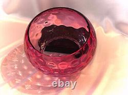 Cranberry Coin Dot Lamp Shade 4 3/4 Fitter Antique Fishbowl Gas Oil Lamp Shade