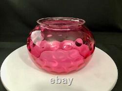 Cranberry Coin Dot Lamp Shade 4 3/4 Fitter Antique Fishbowl Gas Oil Lamp Shade