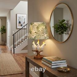 Creative Three Parrots Green Leaf Fabric Desk Lamp, 10 Inches, Reading Light, New