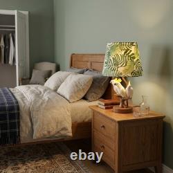 Creative Three Parrots Green Leaf Fabric Desk Lamp, 10 Inches, Reading Light, New