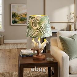 Creative Three Parrots Green Leaf Fabric Desk Lamp, 10 Inches, Reading Light, New