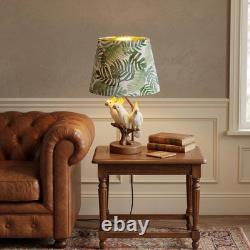 Creative Three Parrots Green Leaf Fabric Desk Lamp, 10 Inches, Reading Light, New