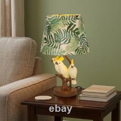 Creative Three Parrots Green Leaf Fabric Desk Lamp, 10 Inches, Reading Light, New