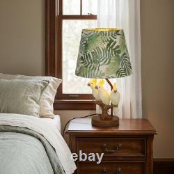 Creative Three Parrots Green Leaf Fabric Desk Lamp, 10 Inches, Reading Light, New Creative Three Parrots Green Leaf Fabric Desk Lamp, 10 Inches, Reading Light, New