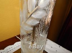 Dresden Vintage Crystal Cut And Brass Set Of 2 Lamps Signed With Shades