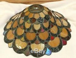 Dale Tiffany Peacock Ceiling Light Lamp Shade Antique Bronze Vintage EUC