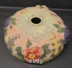 Dale Tiffany Puffy Roses Pairpoint Style Table Lamp Reverse Hand Painted Antique