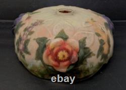 Dale Tiffany Puffy Roses Pairpoint Style Table Lamp Reverse Hand Painted Antique