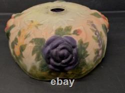 Dale Tiffany Puffy Roses Pairpoint Style Table Lamp Reverse Hand Painted Antique