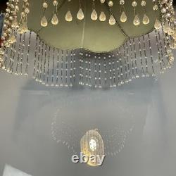 Decorative lampshade Victorian style embroidered floral Vintage handmade