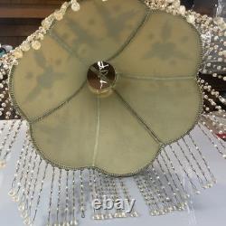 Decorative lampshade Victorian style embroidered floral Vintage handmade