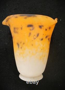 Degue France 2.25 Fitter Art Deco Pendant Blown Glass Light Shades Set Of 3