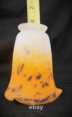 Degue France 2.25 Fitter Art Deco Pendant Blown Glass Light Shades Set Of 3