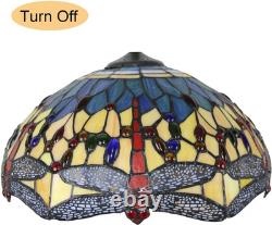 Dragonfly Style Stained Glass Lamp Shade Replacement Only 16X8 Inch Tiffany Lamp