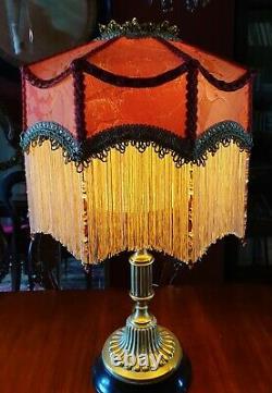 Duchess. Victorian Downton Traditional Lampshade. Terracotta & Gold Damask. 14