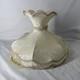 E1 Large Antique Victorian Parlor Lamp Shade Brocade Floral Fringes Metal Frame