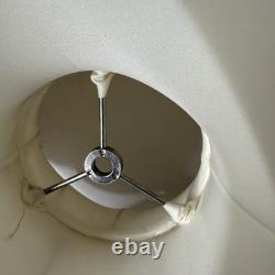 E1 Large Antique Victorian Parlor Lamp Shade Brocade Floral Fringes Metal Frame