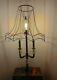 Euc Vintage Cast Iron Lamp Base 3 Tier Glass Spheres Bulb Shade Not Included
