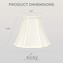 Elegant Eggshell Scalloped Flare Bottom Lamp Shade 6.5x12x9.25 Inches