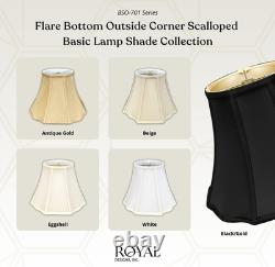 Elegant Eggshell Scalloped Flare Bottom Lamp Shade 6.5x12x9.25 Inches