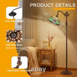 Elegant Victorian Tiffany 62 Adjustable Stained Glass Floor Lamp for Home Decor