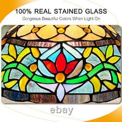 Elegant Victorian Tiffany 62 Adjustable Stained Glass Floor Lamp for Home Decor