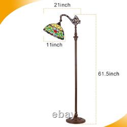 Elegant Victorian Tiffany 62 Adjustable Stained Glass Floor Lamp for Home Decor
