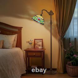 Elegant Victorian Tiffany 62 Adjustable Stained Glass Floor Lamp for Home Decor