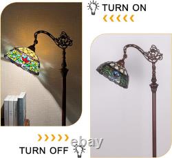 Elegant Victorian Tiffany 62 Adjustable Stained Glass Floor Lamp for Home Decor