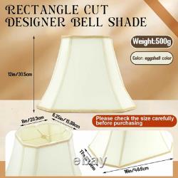 Elegant Vintage Silk Bell Lamp Shade Eggshell, 12 High, Medium Size