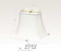 Elegant White Linen Rectangle Cut Corner Lamp Shade 5x6.5x8x12 Inches