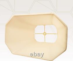 Elegant White Linen Rectangle Cut Corner Lamp Shade 5x6.5x8x12 Inches