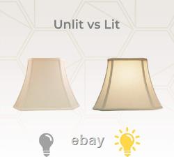 Elegant White Linen Rectangle Cut Corner Lamp Shade 5x6.5x8x12 Inches