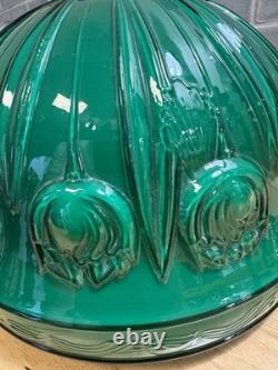 Emerald Green Vintage Lampshade 10 Opening 12 Wide 7 Tall