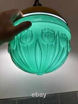 Emerald Green Vintage Lampshade 10 Opening 12 Wide 7 Tall