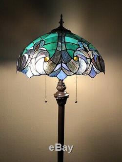 Enjoy Tiffany Floor Lamp 16 Inch Stained Glass Lamp Shade H64 Inch ETF0161