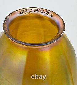 Excellent Antique Signed Quezal Gold Aurene Lamp Shades, great quality