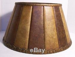 FINAL PRICE DROP! HANDSOME WARM TONED VINTAGE MICA LAMP SHADE-withACCENTS MARIO, NY