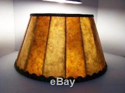 FINAL PRICE DROP! HANDSOME WARM TONED VINTAGE MICA LAMP SHADE-withACCENTS MARIO, NY