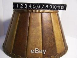 FINAL PRICE DROP! HANDSOME WARM TONED VINTAGE MICA LAMP SHADE-withACCENTS MARIO, NY