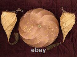 FORTUNY Silk PENDANT LAMPS Hanging Light Shades Italy NWOT Hand Made VINTAGE Vtg