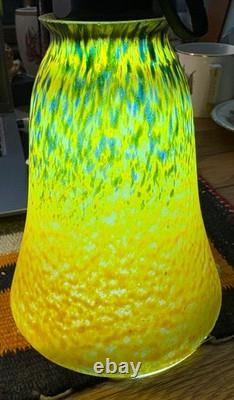 FOUR Antique Pate de Verre Style lampshades Art du France UNSIGNED one AS-IS