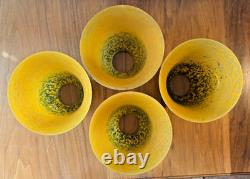 FOUR Antique Pate de Verre Style lampshades Art du France UNSIGNED one AS-IS