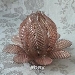 Fabulous Antique Vtg FRENCH PINK Glass Separate PETALS LAMP SHADE 19th Victorian