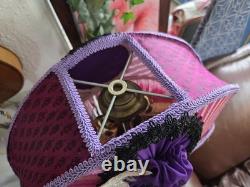 Fabulous Victorian Style Half Moon Shape Lamp Shade, With fringes- Handmade