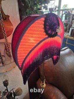 Fabulous Victorian Style Half Moon Shape Lamp Shade, With fringes- Handmade