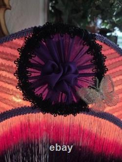 Fabulous Victorian Style Half Moon Shape Lamp Shade, With fringes- Handmade