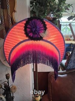 Fabulous Victorian Style Half Moon Shape Lamp Shade, With fringes- Handmade